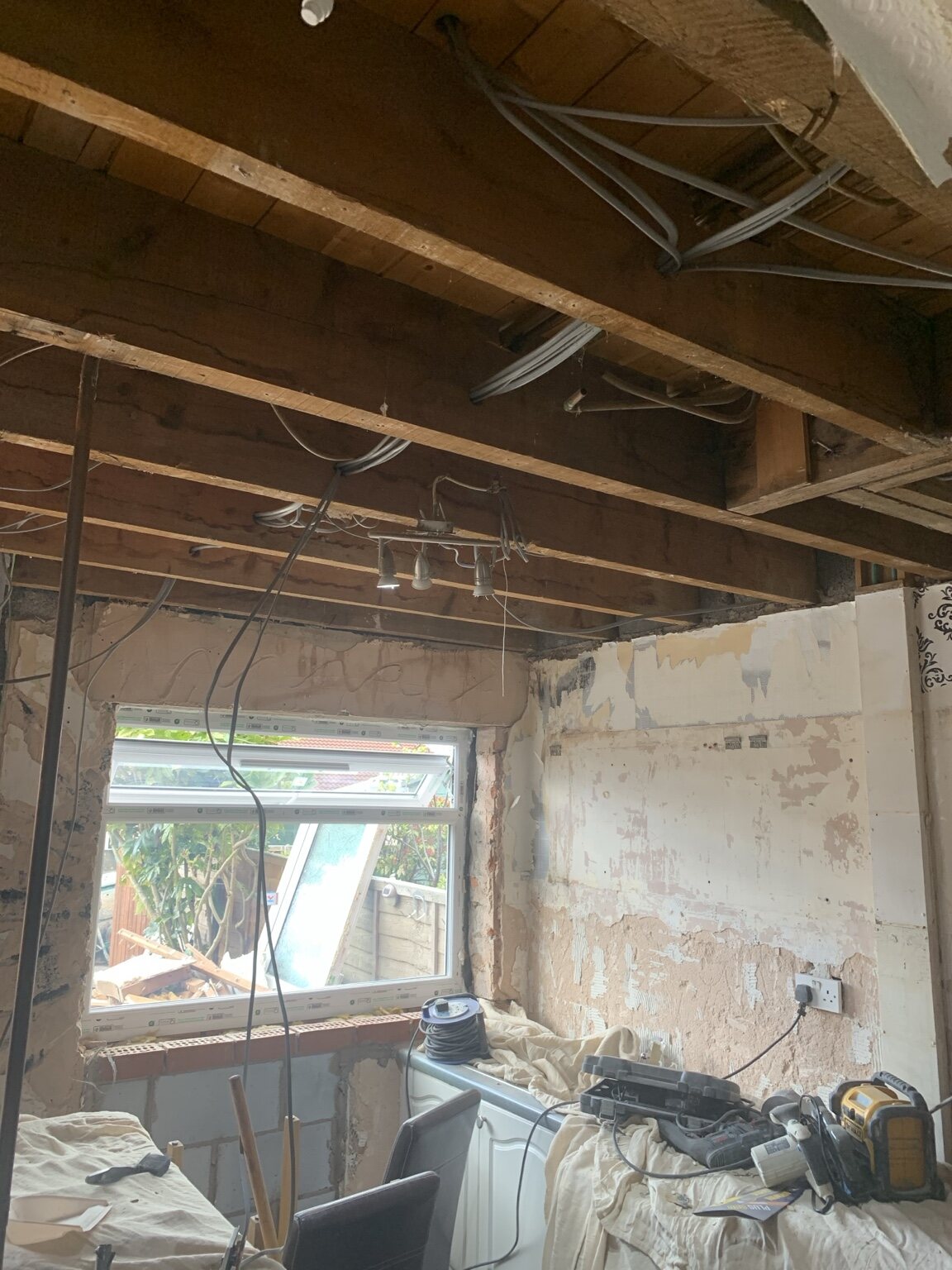 New timber framing during the kitchen alterations
